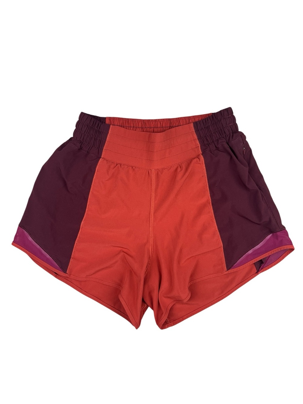 Lululemon Hotty Hot Short Women’s 4 Red Merlot Colorblock Athletic Running Lined
